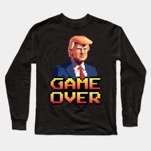 Trump - Game Over 8 Bit Graphic Long Sleeve T-Shirt